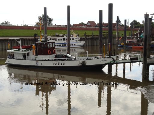 Fähre Hafen Ditzum Petkum Rheiderland Ferienhaus Fewo Ferienwohnung Amelsberg 26789 Leer Ostfriesland